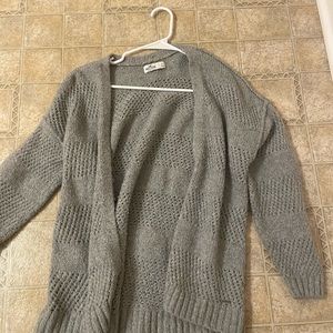 grey hollister cardigan